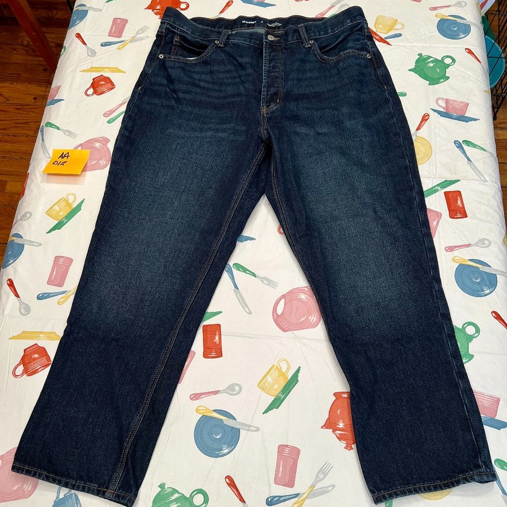 Old Nave High Rise Slouchy Straight Secret Slim Pocket TALL Capri Jeans